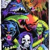 None Back In Stock MONSTERS FLOCKED BLACKLIGHT POSTER