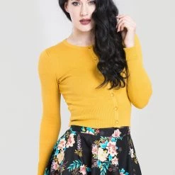 HELL BUNNY PALOMA CARDIGAN MUSTARD