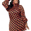 SMAK PARLOUR BLACK & ORANGE POLKA DOT GIRL TALK SHIFT DRESS Shop Sour+Plus