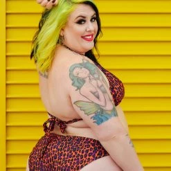 What's New SOURPUSS ORANGE LEOPARD SCRUNCH BIKINI
