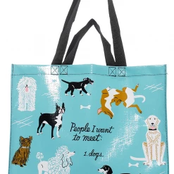 Blue Q PEOPLE TO MEET: DOGS SHOPPER TOTE BAG