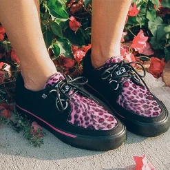 T.U.K. BLACK & PINK LEOPARD VLK SNEAKER Footwear