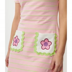 What's New SMAK PARLOUR MOCK NECK TURTLENECK WAVE MAKER DRESS PINK