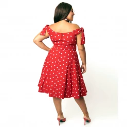 Shop Sour+Plus UNIQUE VINTAGE RED & PINK HEARTS PRAIRIE SWING DRESS