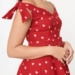 Shop Sour+Plus UNIQUE VINTAGE RED & PINK HEARTS PRAIRIE SWING DRESS 12 Shop Sour+Plus UNIQUE VINTAGE RED & PINK HEARTS PRAIRIE SWING DRESS