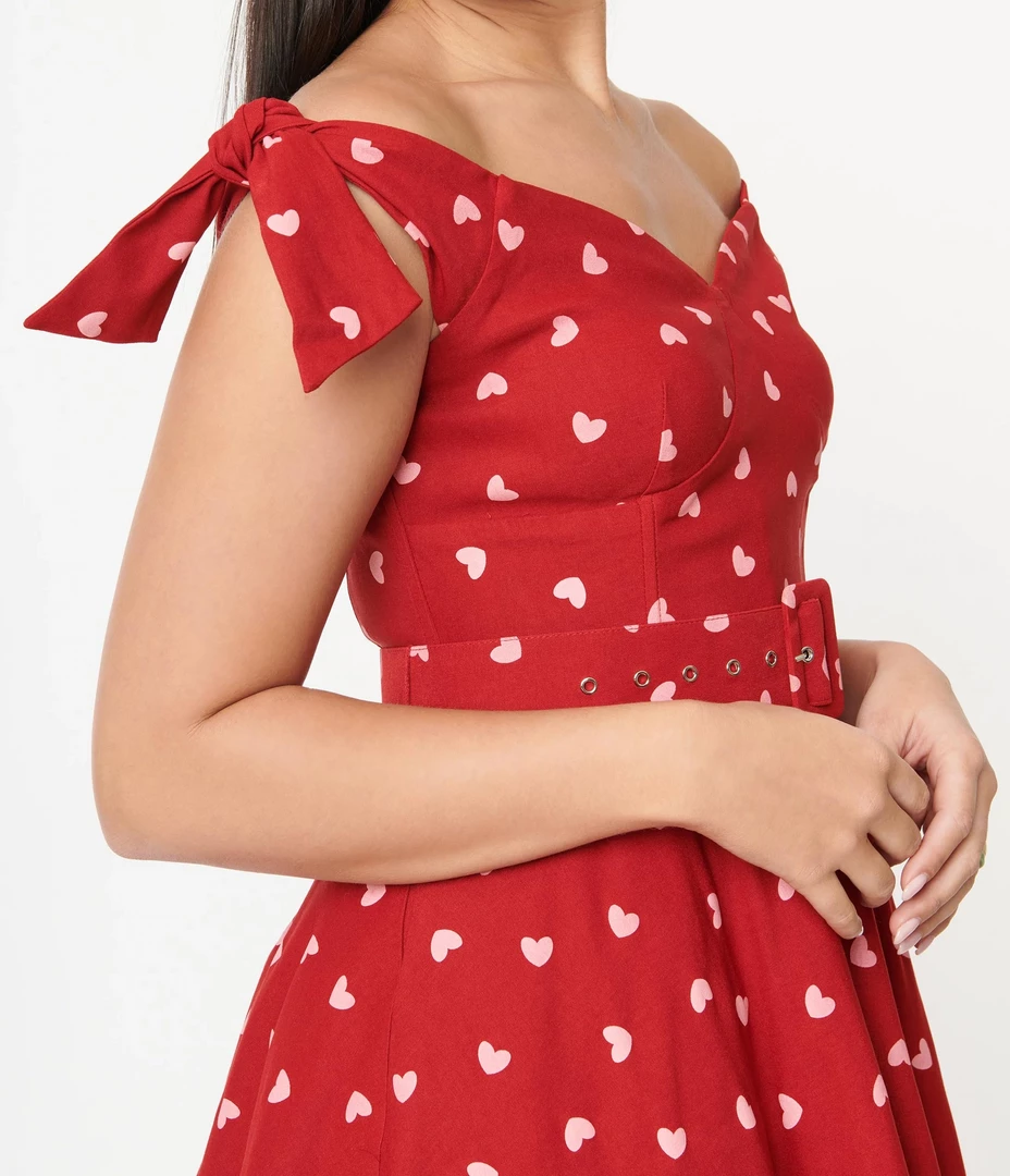 Shop Sour+Plus UNIQUE VINTAGE RED & PINK HEARTS PRAIRIE SWING DRESS 7 Shop Sour+Plus UNIQUE VINTAGE RED & PINK HEARTS PRAIRIE SWING DRESS