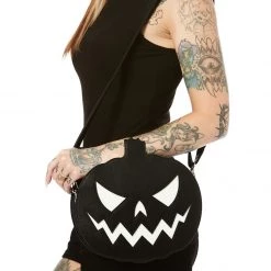 SOURPUSS SPARKLE PUMPKIN PURSE BLACK/WHITE Shop Sourpuss