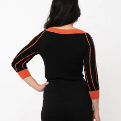Shop Sour+Plus UNIQUE VINTAGE BLACK & ORANGE STRIPE PUMPKIN ANNALEIGH SWEATER