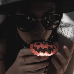 LIVELY GHOSTS HAUNTED SPIRITS PUMPKIN SPOOKY TIKI COCKTAIL UMBRELLA