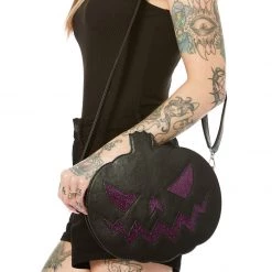 Shop Sourpuss SOURPUSS SPARKLE PUMPKIN PURSE BLACK/PURPLE 9 Shop Sourpuss SOURPUSS SPARKLE PUMPKIN PURSE BLACK/PURPLE
