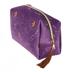 None PURPLE STAR SIGN CONSTELLATION TASSELED MAKE UP BAG