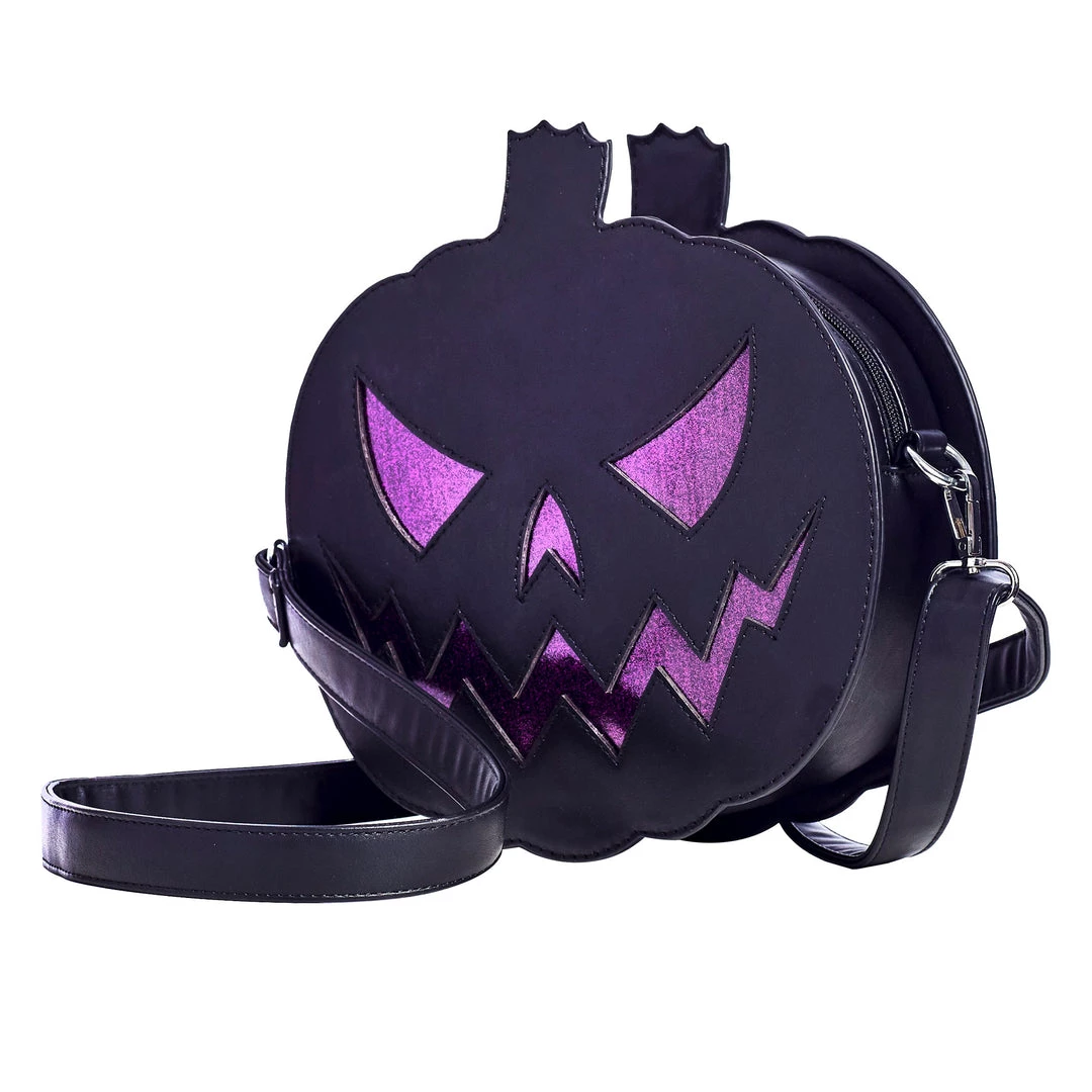 Shop Sourpuss SOURPUSS SPARKLE PUMPKIN PURSE BLACK/PURPLE 4 Shop Sourpuss SOURPUSS SPARKLE PUMPKIN PURSE BLACK/PURPLE