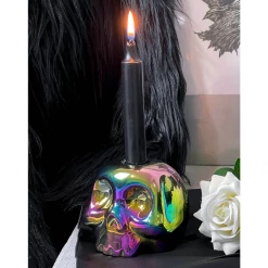 KILLSTAR RAINBOW SKULL CANDLE HOLDER Homewares