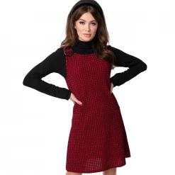 Apparel SMAK PARLOUR RED & BLACK HOUNDSTOOTH ART DEPARTMENT SHIFT DRESS
