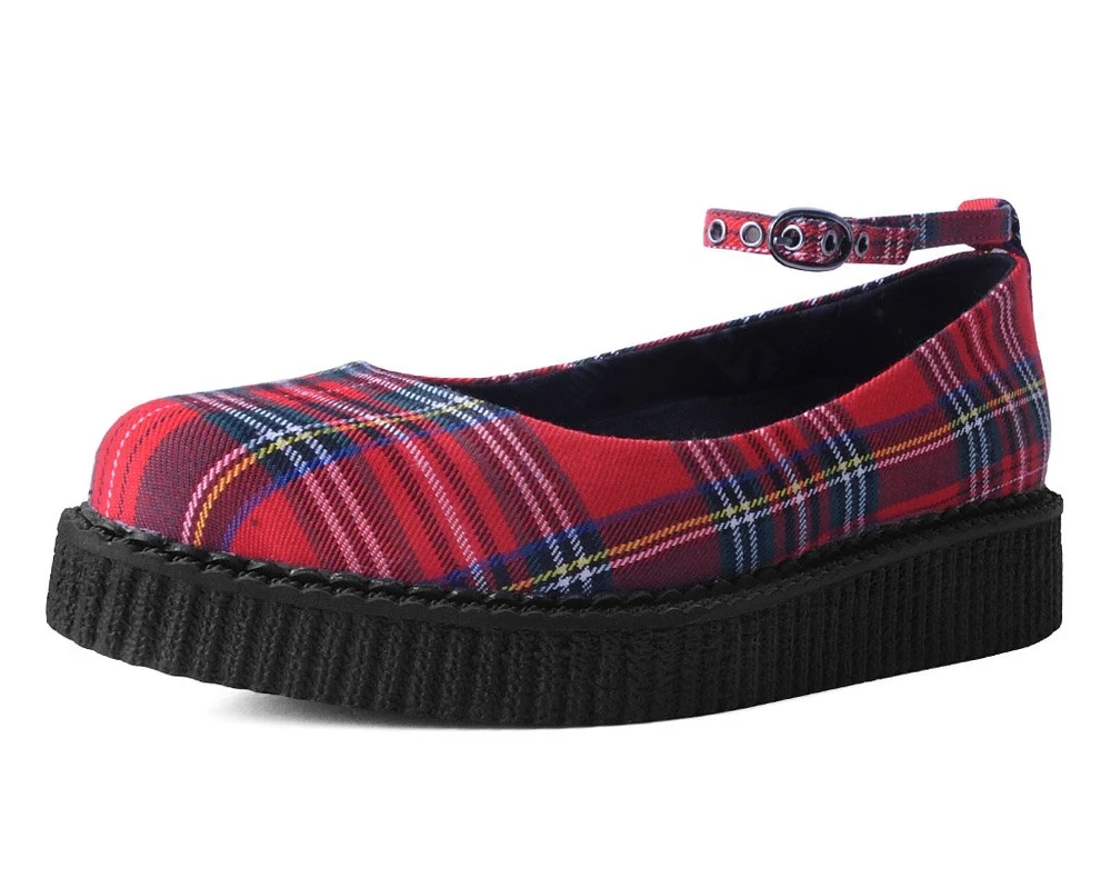 Footwear T.U.K. RED PLAID POINTED BALLET CREEPER 3 Footwear T.U.K. RED PLAID POINTED BALLET CREEPER