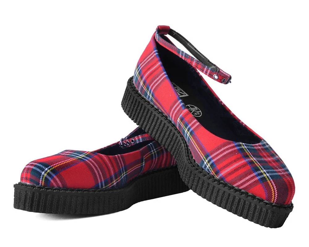 Footwear T.U.K. RED PLAID POINTED BALLET CREEPER 4 Footwear T.U.K. RED PLAID POINTED BALLET CREEPER