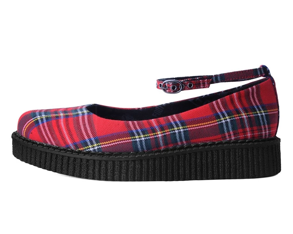 Footwear T.U.K. RED PLAID POINTED BALLET CREEPER 6 Footwear T.U.K. RED PLAID POINTED BALLET CREEPER