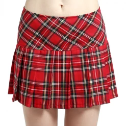 Tripp NYC TRIPP RED PLAID PLEATED SKIRT Apparel