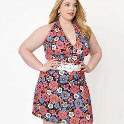 SMAK PARLOUR BLACK & PURPLE FLORAL PRINT EASY DOES IT BELTED MINI SKIRT Shop Sour+Plus