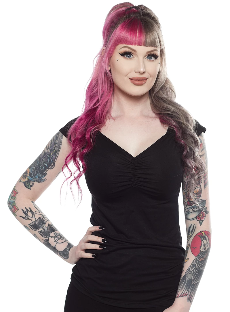 Shop Sour+Plus RETROLICIOUS ISABEL TOP BLACK 3 Shop Sour+Plus RETROLICIOUS ISABEL TOP BLACK