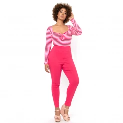 UNIQUE VINTAGE HOT PINK HIGH WAIST RIZZO CIGARETTE PANTS Shop Sour+Plus
