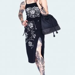 Apparel JAWBREAKER ROSE VINE THIGH-SLIT DRESS