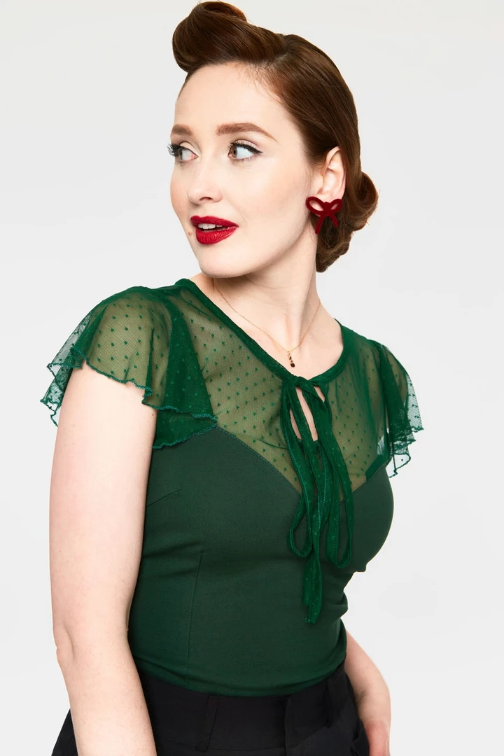 VOODOO VIXEN SAMANTHA MESH TOP GREEN 3 VOODOO VIXEN SAMANTHA MESH TOP GREEN