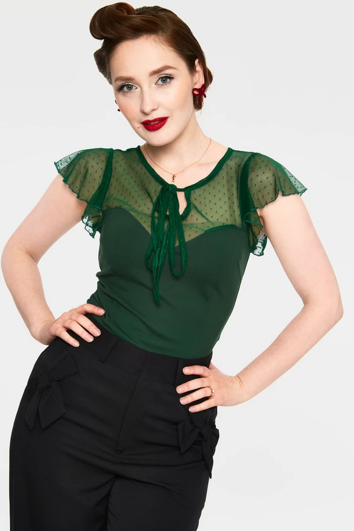 VOODOO VIXEN SAMANTHA MESH TOP GREEN 4 VOODOO VIXEN SAMANTHA MESH TOP GREEN
