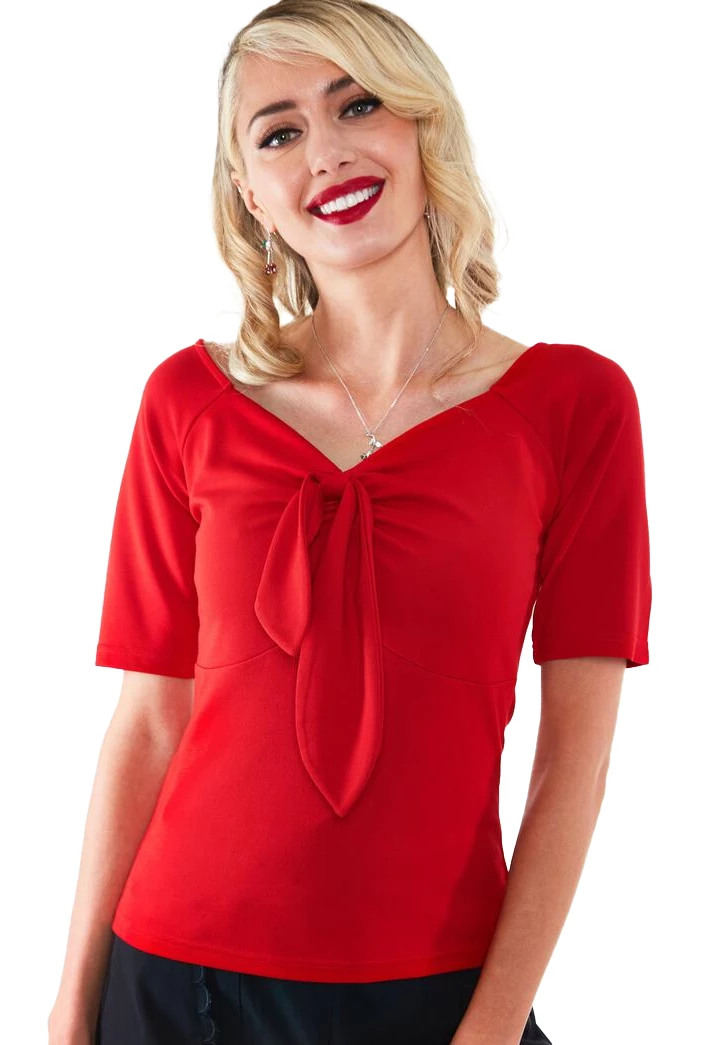 VOODOO VIXEN SANDRA TIE TOP RED 3 VOODOO VIXEN SANDRA TIE TOP RED