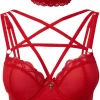 KILLSTAR SHE BITES LACE BRA RED