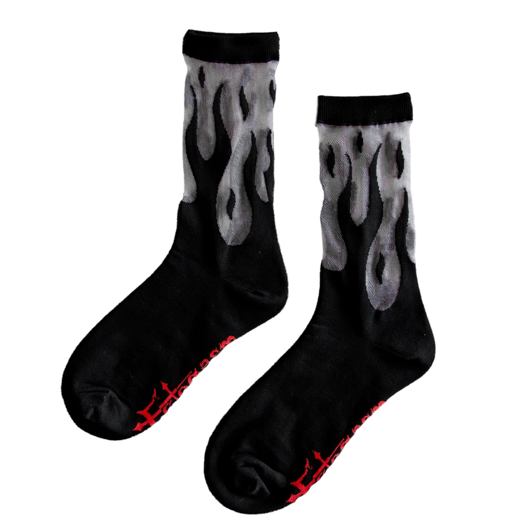What's New ECTOGASM SHEER FLAME SOCKS BLACK 3 What's New ECTOGASM SHEER FLAME SOCKS BLACK