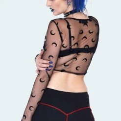 JAWBREAKER SHEER MOON MESH CROP TOP