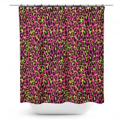 SOURPUSS PINK LEOPARD SHOWER CURTAIN Haunted Homewares