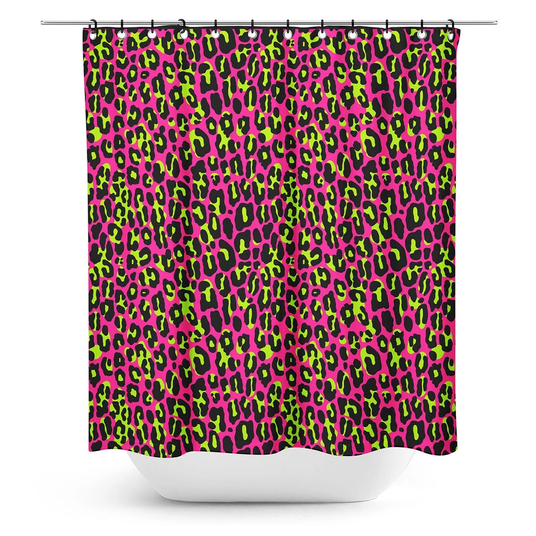 SOURPUSS PINK LEOPARD SHOWER CURTAIN Haunted Homewares 4 SOURPUSS PINK LEOPARD SHOWER CURTAIN Haunted Homewares