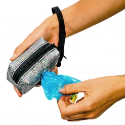 None Lifestyle POOPYCUTE DOG BAG SILVER GLITTER