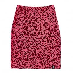 Neon Dreams SOURPUSS LEOPARD MIDI SKIRT NEON PINK