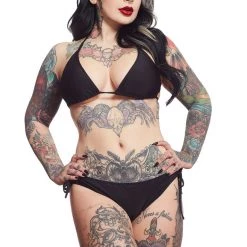 Ghouls Just Wanna Have Sun SOURPUSS SOLID BLACK STRING BIKINI