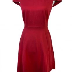 SOURPUSS STUD COLLAR DRESS RED