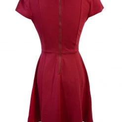 SOURPUSS STUD COLLAR DRESS RED