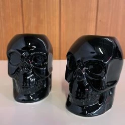 Haunted Homewares SOURPUSS SKULL CANDLESTICK HOLDERS BLACK 13 Haunted Homewares SOURPUSS SKULL CANDLESTICK HOLDERS BLACK