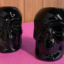 Haunted Homewares SOURPUSS SKULL CANDLESTICK HOLDERS BLACK 14 Haunted Homewares SOURPUSS SKULL CANDLESTICK HOLDERS BLACK