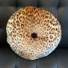 SOURPUSS VELVET LEOPARD ROUND PILLOW Haunted Homewares
