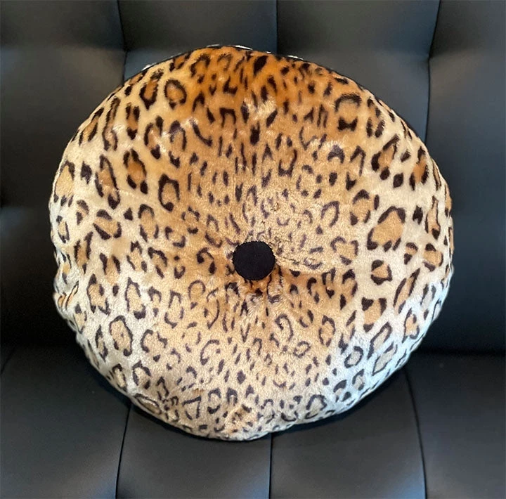 SOURPUSS VELVET LEOPARD ROUND PILLOW Haunted Homewares 3 SOURPUSS VELVET LEOPARD ROUND PILLOW Haunted Homewares