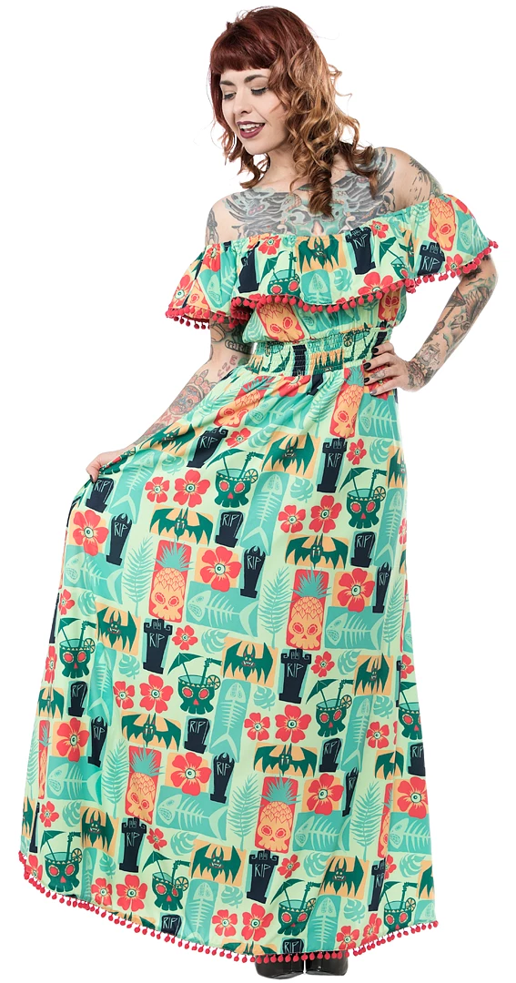 Ghouls Just Wanna Have Sun SOURPUSS KREEP A TIKI FIESTA MAXI DRESS 3 Ghouls Just Wanna Have Sun SOURPUSS KREEP A TIKI FIESTA MAXI DRESS