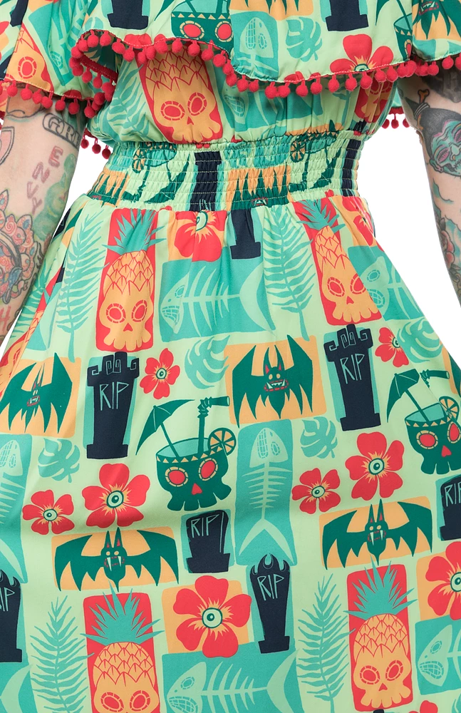 Ghouls Just Wanna Have Sun SOURPUSS KREEP A TIKI FIESTA MAXI DRESS 6 Ghouls Just Wanna Have Sun SOURPUSS KREEP A TIKI FIESTA MAXI DRESS