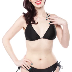 Ghouls Just Wanna Have Sun SOURPUSS SOLID BLACK STRING BIKINI