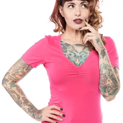 SOURPUSS RAMONA TOP MAGENTA