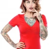SOURPUSS RAMONA TOP RED 2 SOURPUSS RAMONA TOP RED