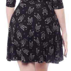 Shop Sour+Plus SOURPUSS SCORPION 3/4 SLEEVE SKATER DRESS