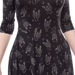 Shop Sour+Plus SOURPUSS SCORPION 3/4 SLEEVE SKATER DRESS